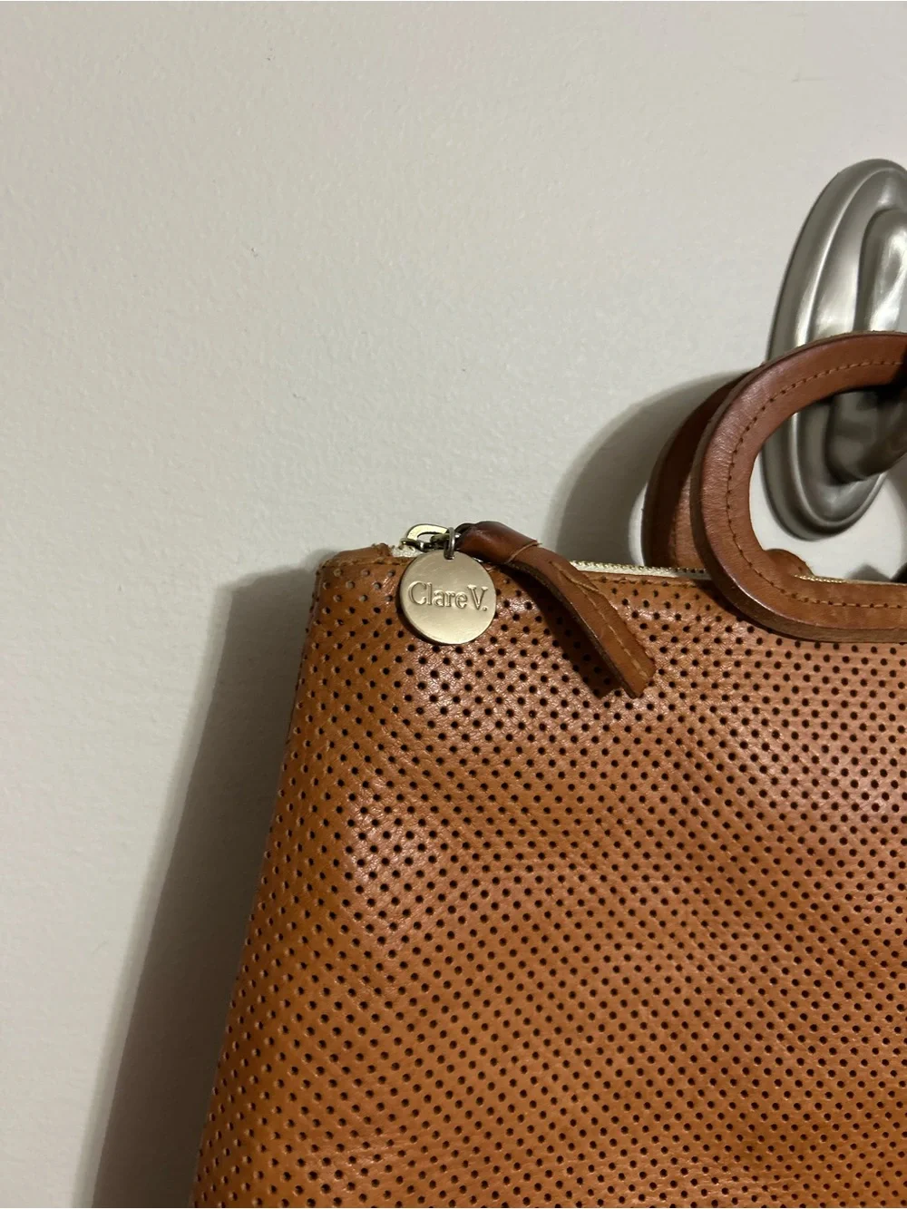 ⭐️Clare V Marcelle backpack in perforated leather⭐️as is